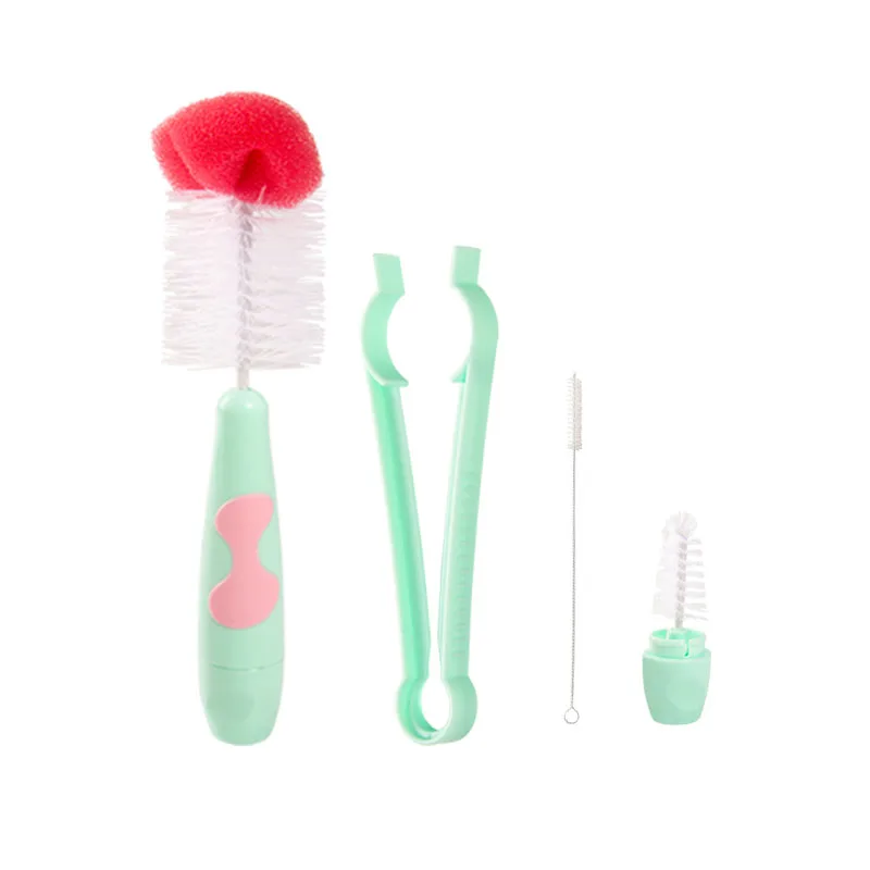 

New Style Baby Bottle accessories Sponge Cleaning Brush Long Handle Water Bottle Cup Washing Sponge Brush, Customized color