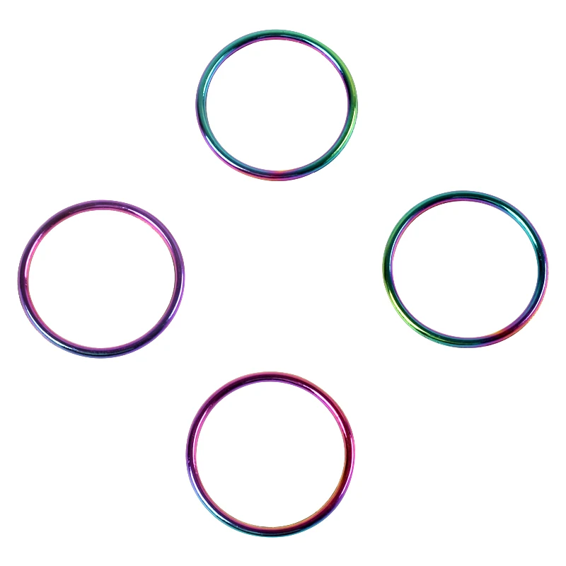 

30x34mm Rainbow Color Metal Keychain Hook O Ring For Handbag