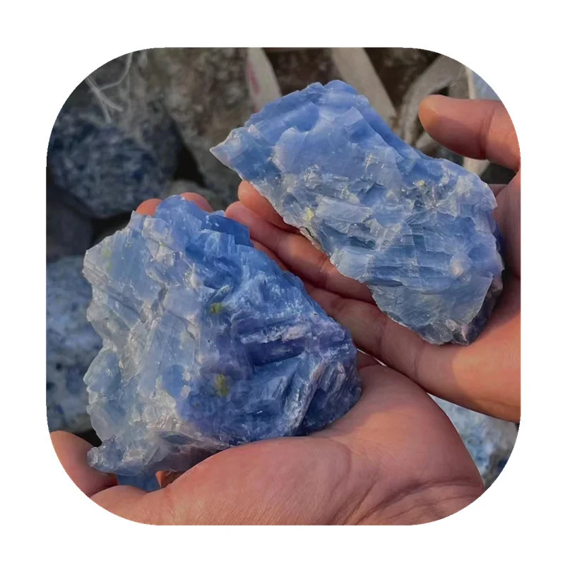 

natural 100% crystals clusters wholesale healing raw gemstone blue calcite rough stones for fengshui