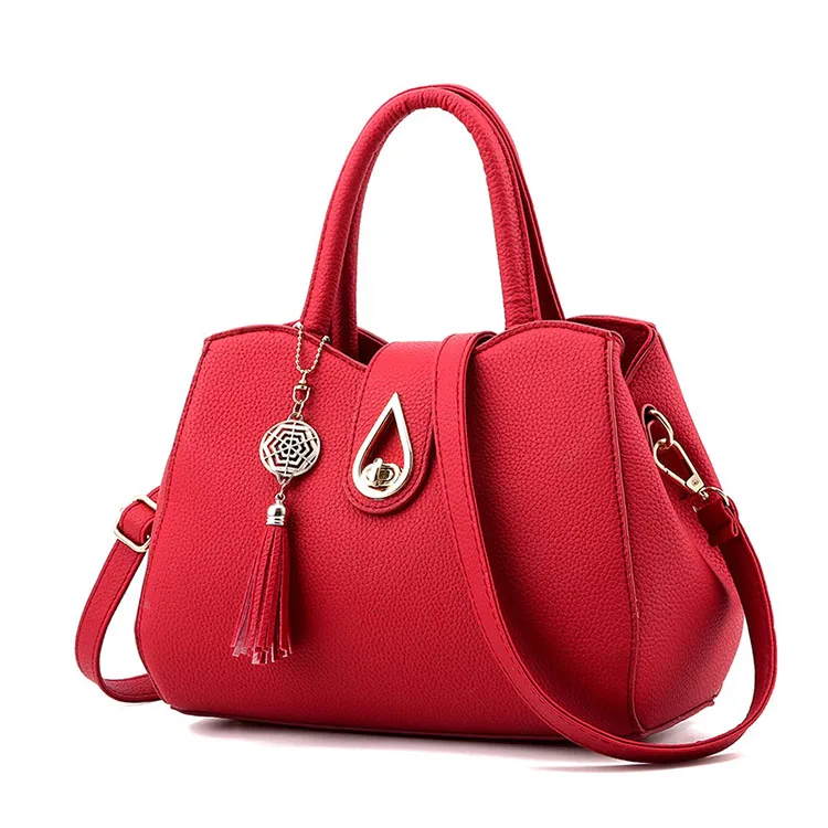 

Luxury PU leather tassel handbags hand bag women, 8 colors