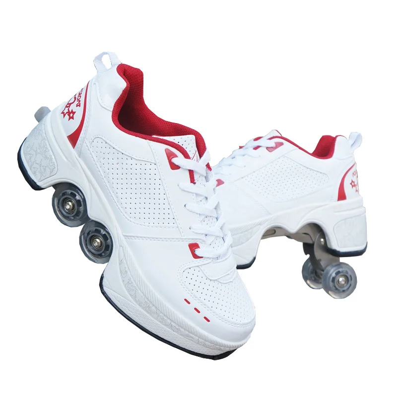 

New product wholesale high quality Four wheels man sport parkour casual shoes unisex woman running sports sneakers, As pictures