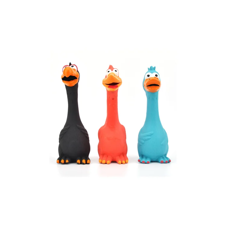 

Amazon hot sale nice price high quality The Cute Colorful Most Welcome Rubber Chicken Pet Toy