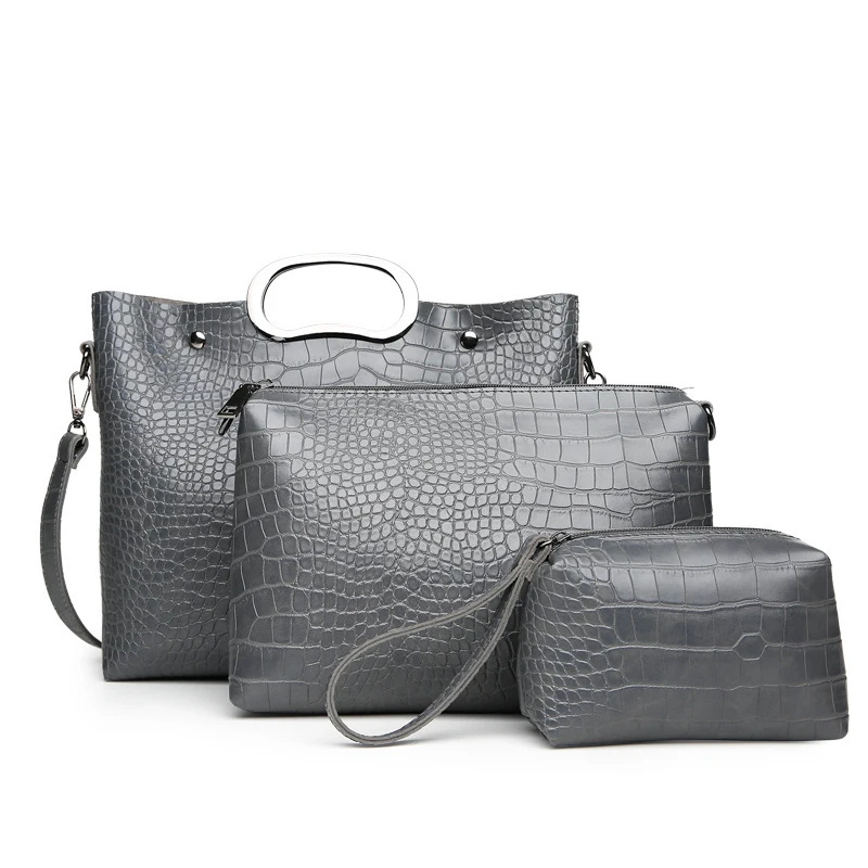 

Luxury Crossbody Bag Crocodile Pattern Shoulder Bags 3PCS Hand Bag Sets For Women