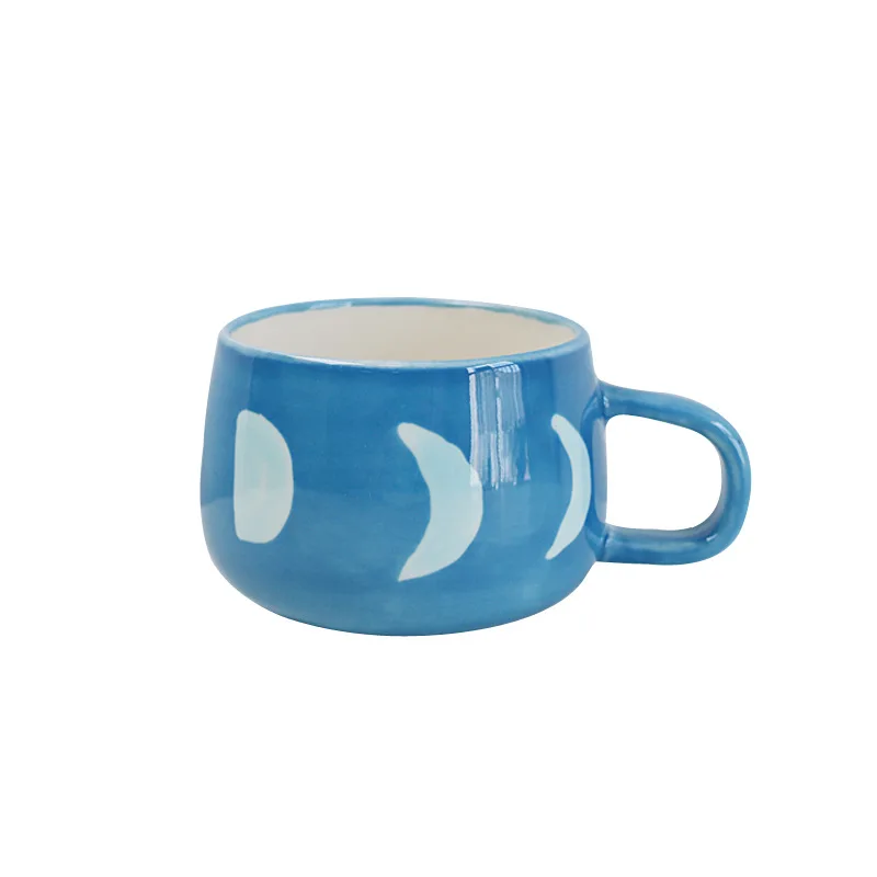 

UCHOME ins creative ceramic mug hand-painted moon home couple coffee cup