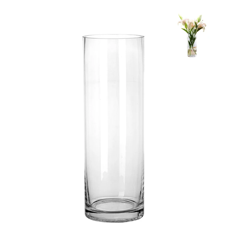 

Wholesale Elegant Cylinder Vase Floral Container Glass Candle Holder Centerpiece Planter Terrarium for Wedding Center Piece, Transparent