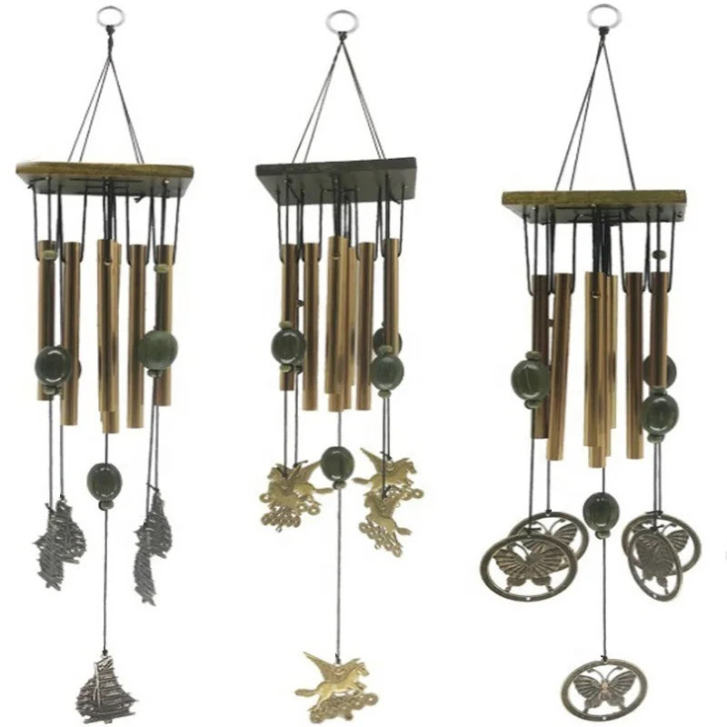 

Wind Chimes Metal Multi-tube Large Ornaments Home Bells Wind Chimes Pendant Spot Bronze Retro Butterfly Iron Wind Chime Support