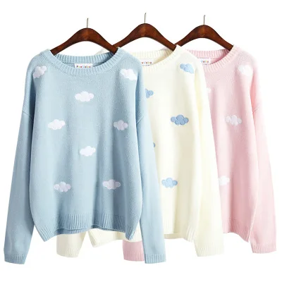 

New 2020 Fall Winter Women Sweaters Knitted Stylish Pullovers Minimalist Loose Casual Wild Jumpers, Picture