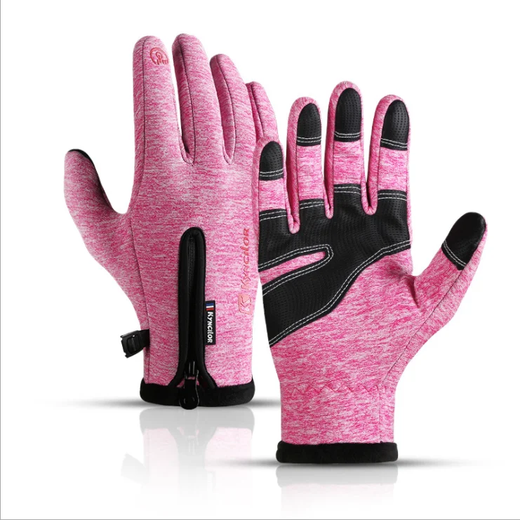 

Anti Slip Bike Riding Running Gloves Winter Warm Touch Screen Sports Gloves Windproof Cycling Gloves, Gray, pink, royal blue, black