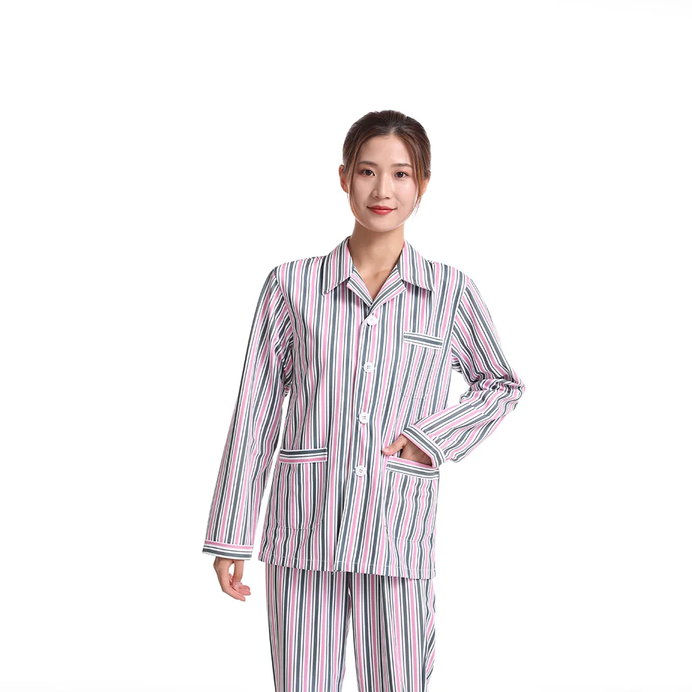 100% Cotton Patient Gowns Women's Washable Stripes Hospital Patient ...