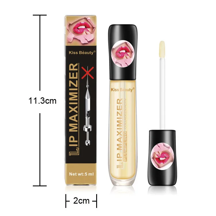 

Most Popular Full and Enlarger Watery the Lips Moisturizing Lip Pink Gloss Plumper Maximizer, Clear