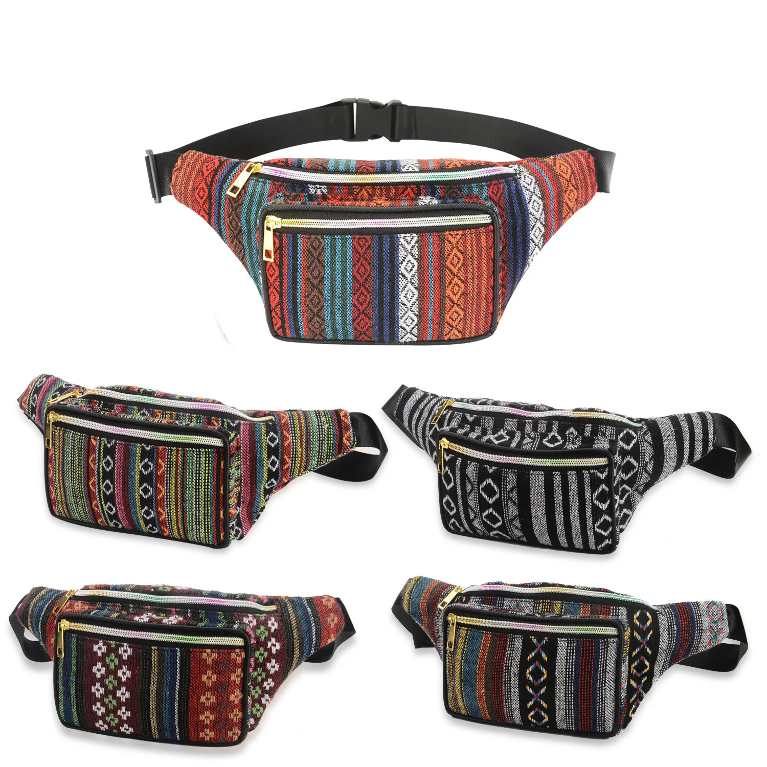 

Wholesale Ethnic Style Waist Bag Ladies Cosmetic Sports Bag, Multi color
