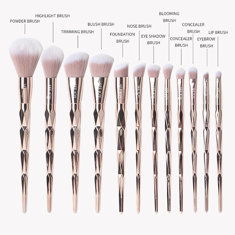 

new style wholesale custom logo synthetic hair makeup brushes set professional
