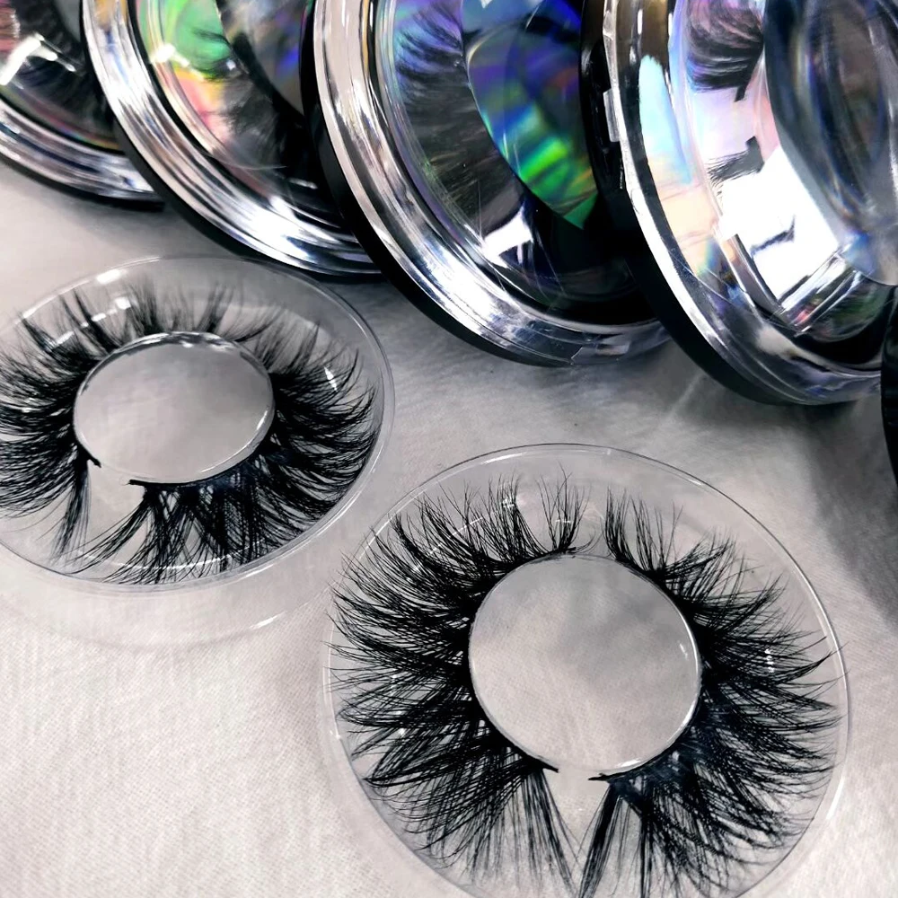

wholesale 25mm mink eyelash vendor 3d natural eyelash with 3d mink lashes private label box, Black color