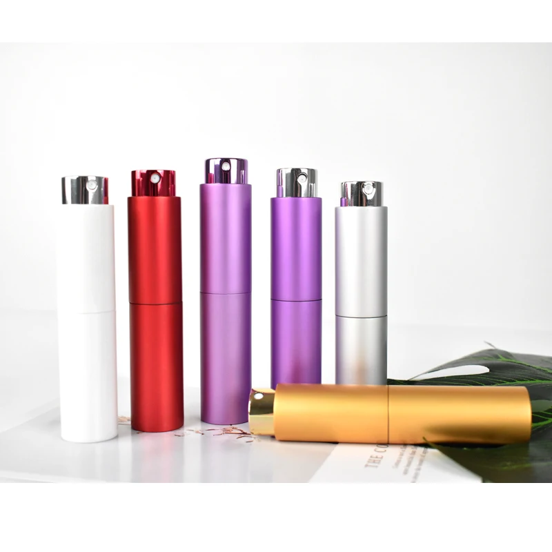 

Factory Price Pocket Mini Size 8ml 10ml Refillable Aluminum Perfume Spray Bottle Twist-up Atomizer Bottle