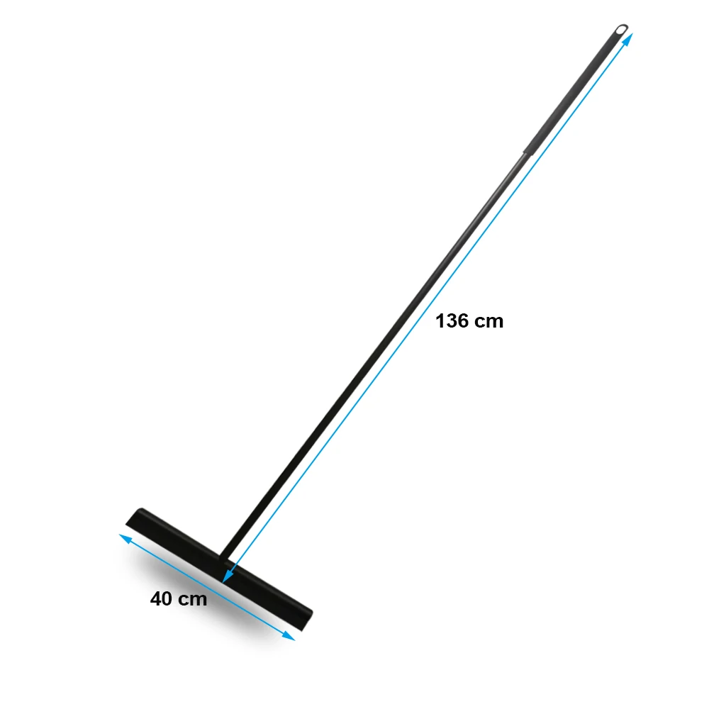 

Heavy Duty Black Stainless Steel Floor Squeegee with Long Handle, Matte black