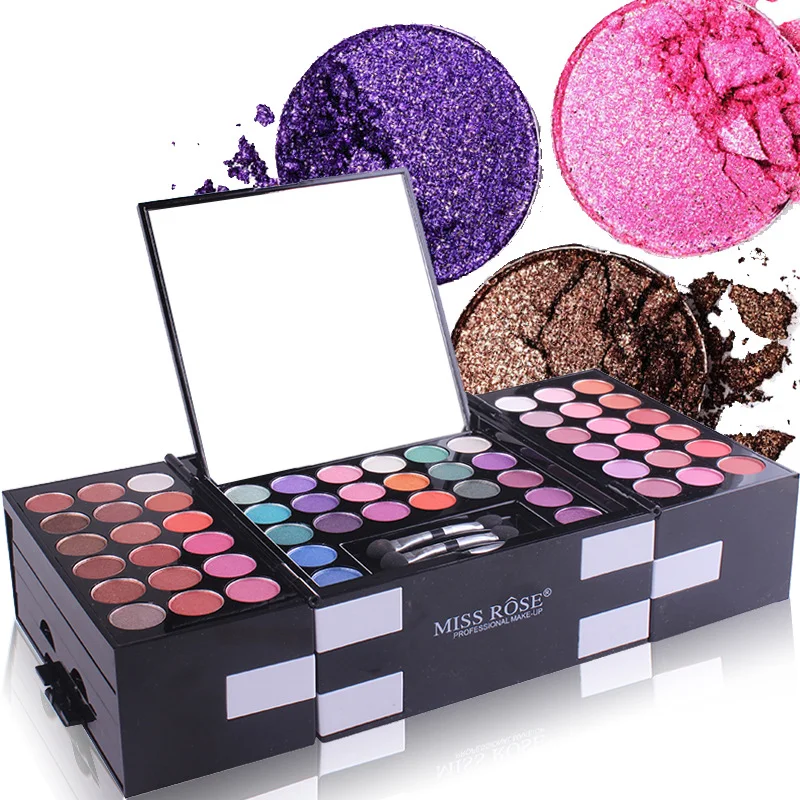 

Amazon hot selling Cosmetics gift make up set colorful colors glitter pigmented private label eye shadow palette, Multi colors