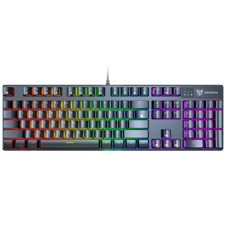 

ONIKUMA G27 USB 104 Keys Rainbow LED Outemu Switch Gamer Mechanical Gaming Keyboard, Black