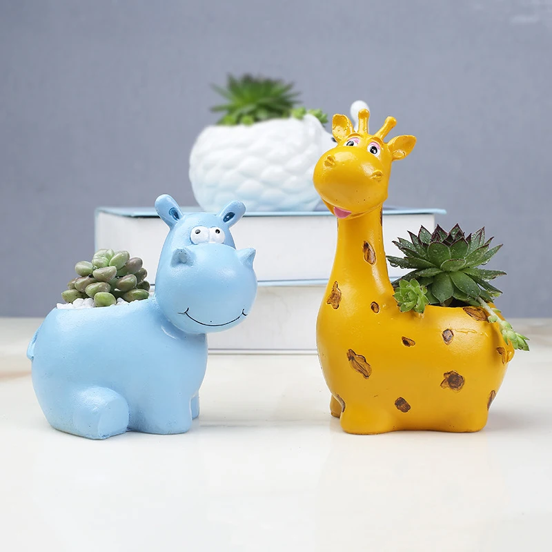 

Best Selling Product Animal Designs Succulent Plant Planter Pots Of Home Office Desktop Decor Gifts Ceramic flower pots, Yellow,blue