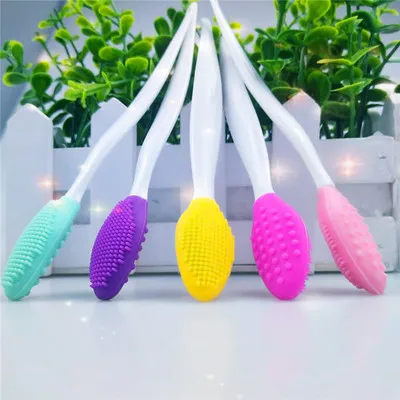 

Silicone Exfoliating Lip Brush Double-Sided Soft Lip Exfoliator Tool Lip Scrubber Tool, Pink, green, purple, yellow, orange, rose red