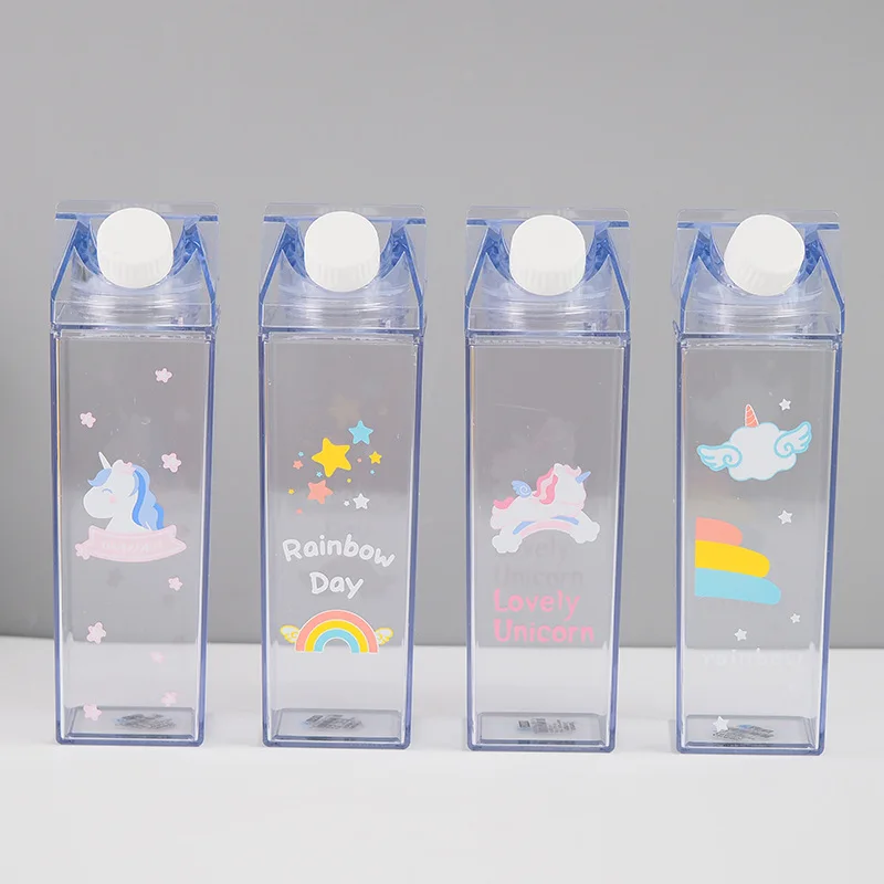 

Wholesale BPA Free Milk Carton Custom Clear Plastic Water Bottle With Custom Logo, Customized color