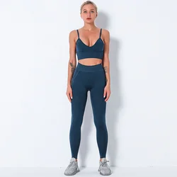 Workout Clothes Sexy Beauty Back Sports Bra And Peach Buttock Leggings Seamless 2 Piece Yoga Set Women