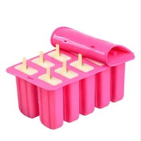 

Food grade ECO-Friendly 10 cavities silicone ice popsicle mold