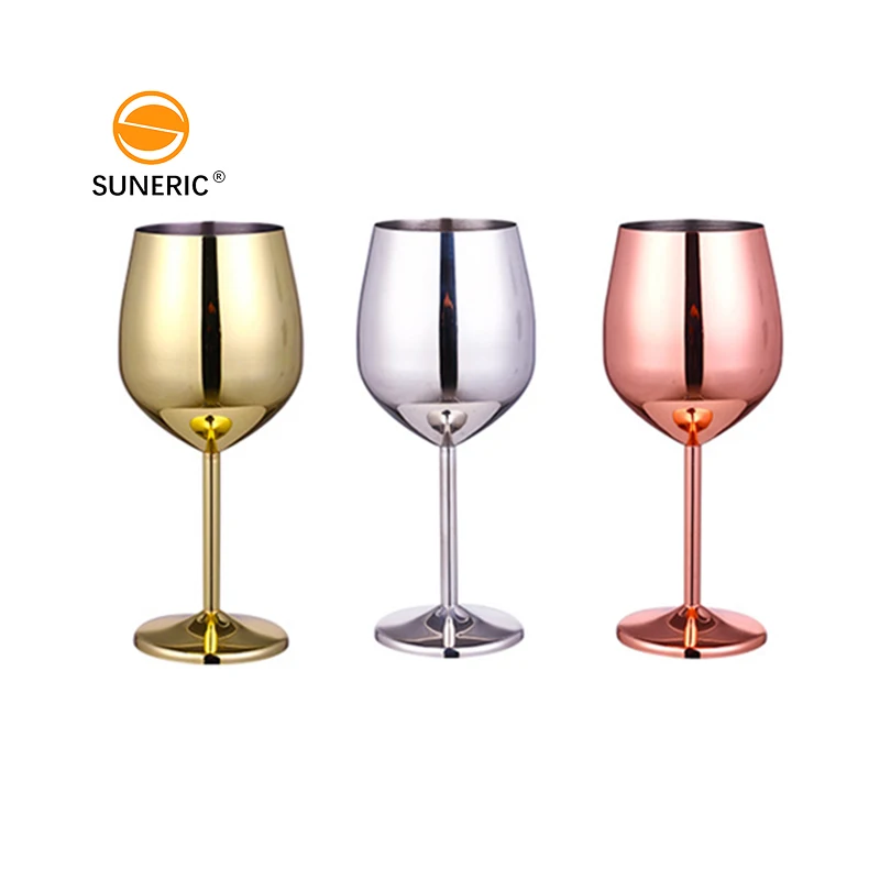 

Customized Luxury Goblets Metal Cocktail Wine Glasses Stainless Steel Red Wine Glass Champagne Cup, Silver / gold / rose gold