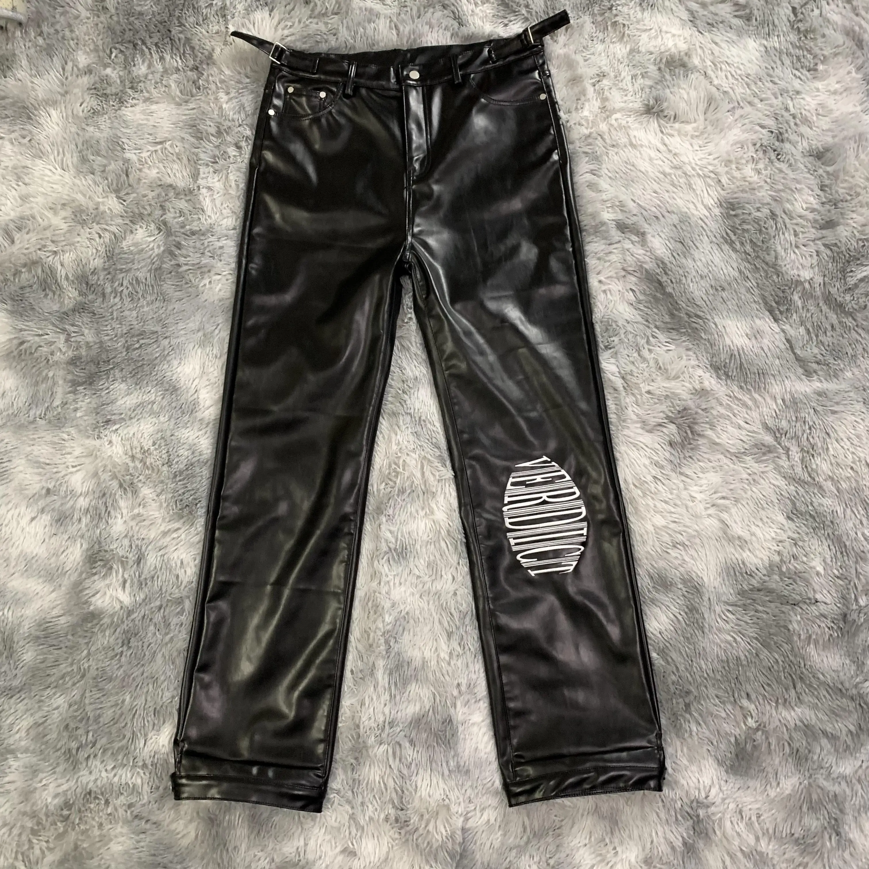 DENIMGUYS Custom Waterproof Men Pu Leather Pants Fit Fashion Elastic Genuine Leather Trousers