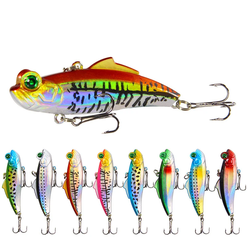 

New Product 7 Days Delivery 65mm Plastic Fishing Plastic Vib Lure, 8 colors