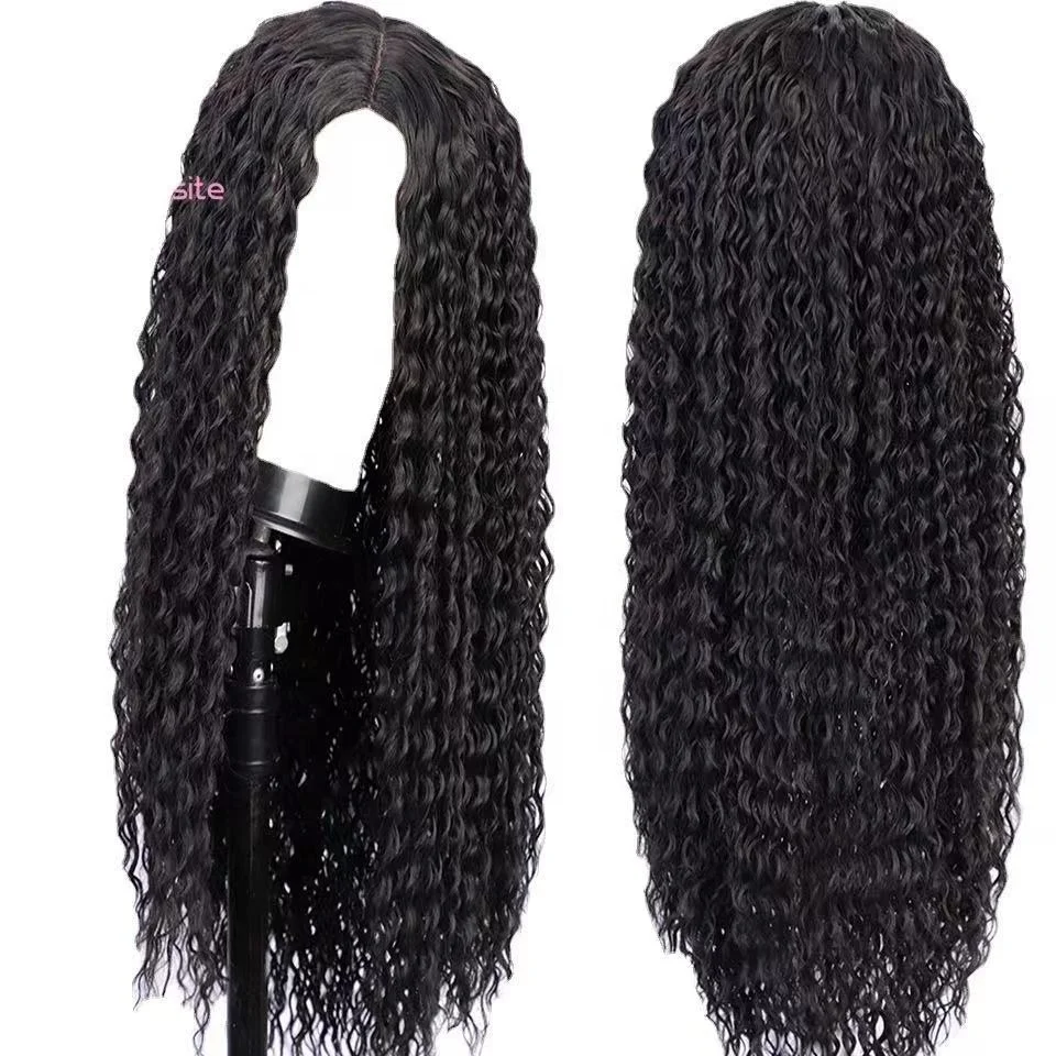

LK Hot Selling Natural Dark Brown Multicolor Ombre Wig High Temperature Fiber Wig Cosplay Long Curly Wave Synthetic Wig, Pic showed