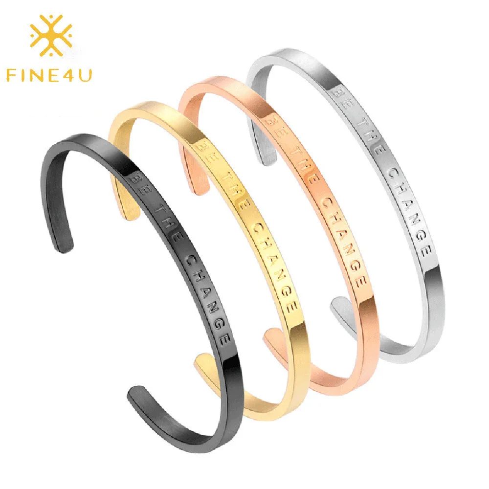 

Personalized couple engrave name logo gold cuff bangle stainless steel women custom bracelet, Gold/rose gold/steel/black