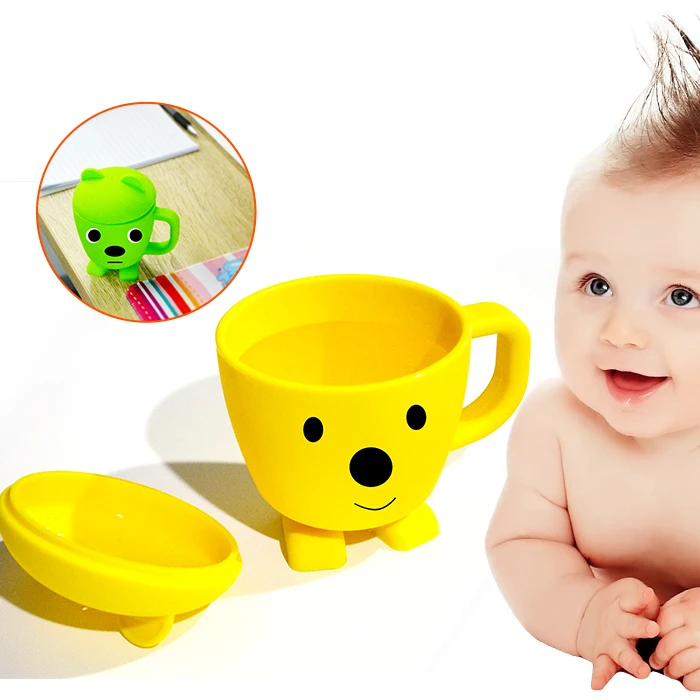 

Free Sample Bpa Free Washable Food Grade Waterproof Baby Silicone Cup Infant Baby Bottle Water Cup