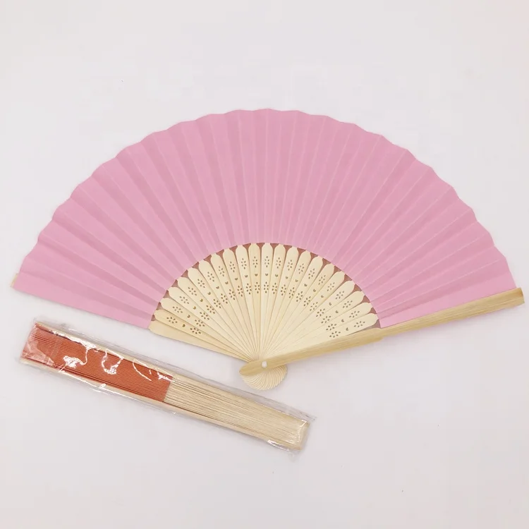 

Custom Manual Printed Folding Wedding Invitation Bamboo Paper Hand Fans