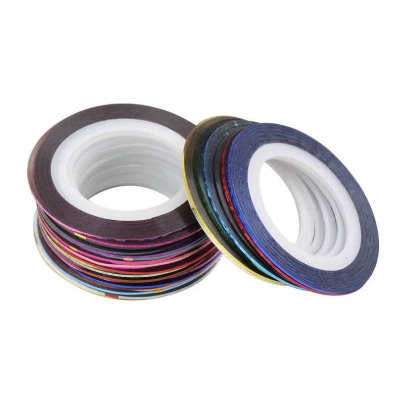 

NA012 10 roller/bag colorful nail art gold silver string strip sticker for nails gel design decoration decals