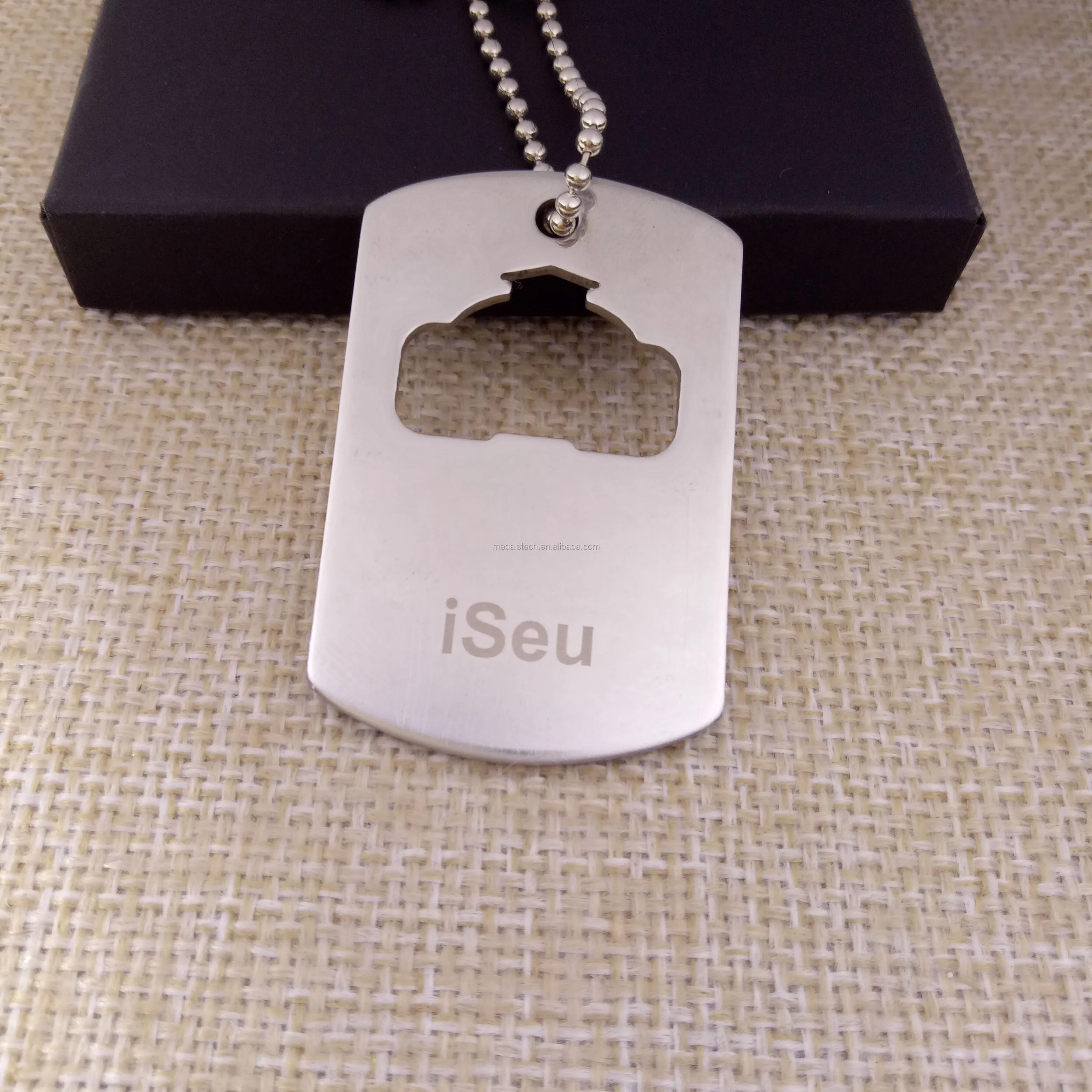 Wholesale customized stainless steel printed dog tags with ball chain