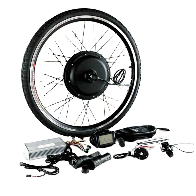 

48v 1000w brushless gearless motor front/rear wheel electric bike conversion kit ebike accessory for Snow mountain bike, Balck