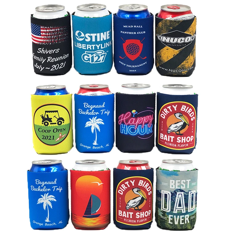 

Promotional Products Neoprene Beer Custom Logo Sublimation Neoprene Can Cooler, Customized color