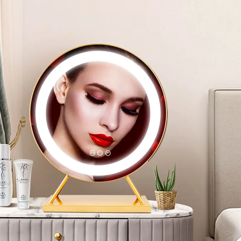 

Factory Wholesale High Quality Led Ring Complement Makeup Mirror Smart Touch Vanity Dressing Table Mirror With Lights