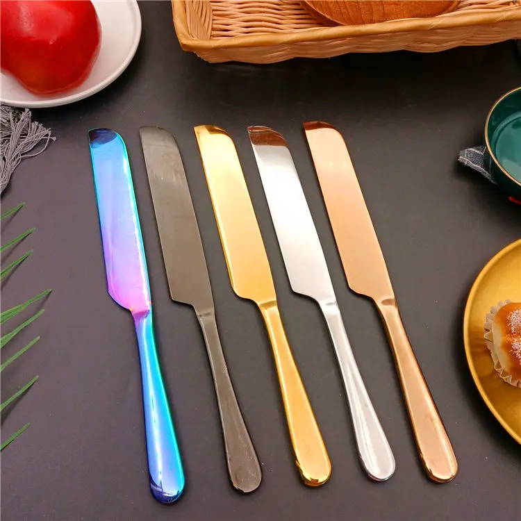 

new products 2022 luxurious stainless steel flatware set wedding cake knife set bread knife, Silver/gold/rose gold/colorful/black