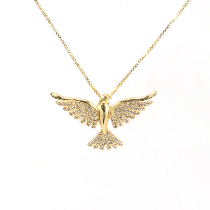 

Wuzhou LS Jewelry fashion 18k gold plated necklace custom choker eagle shape pendant necklace for women