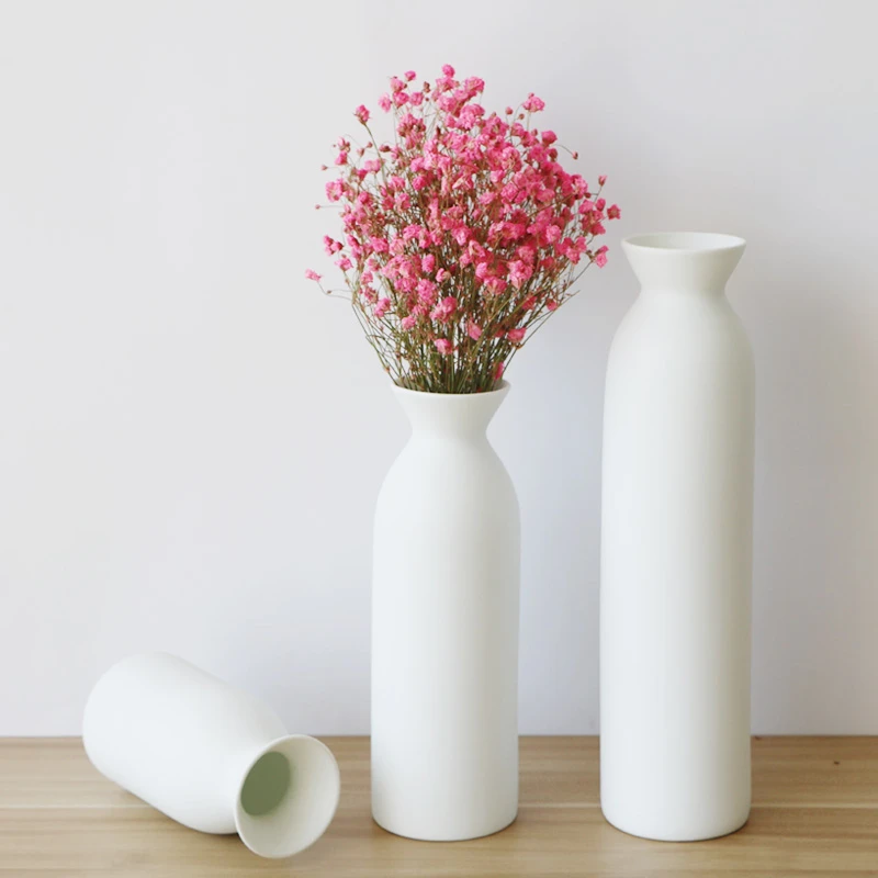 

Japan fashion style white porcelain ceramic vase flower pot for home decor