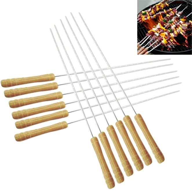

Factory 12 PCS /SET 30cm Outdoor Camping Stainless Steel BBQ Skewers Barbecue Needles Roasting Sticks