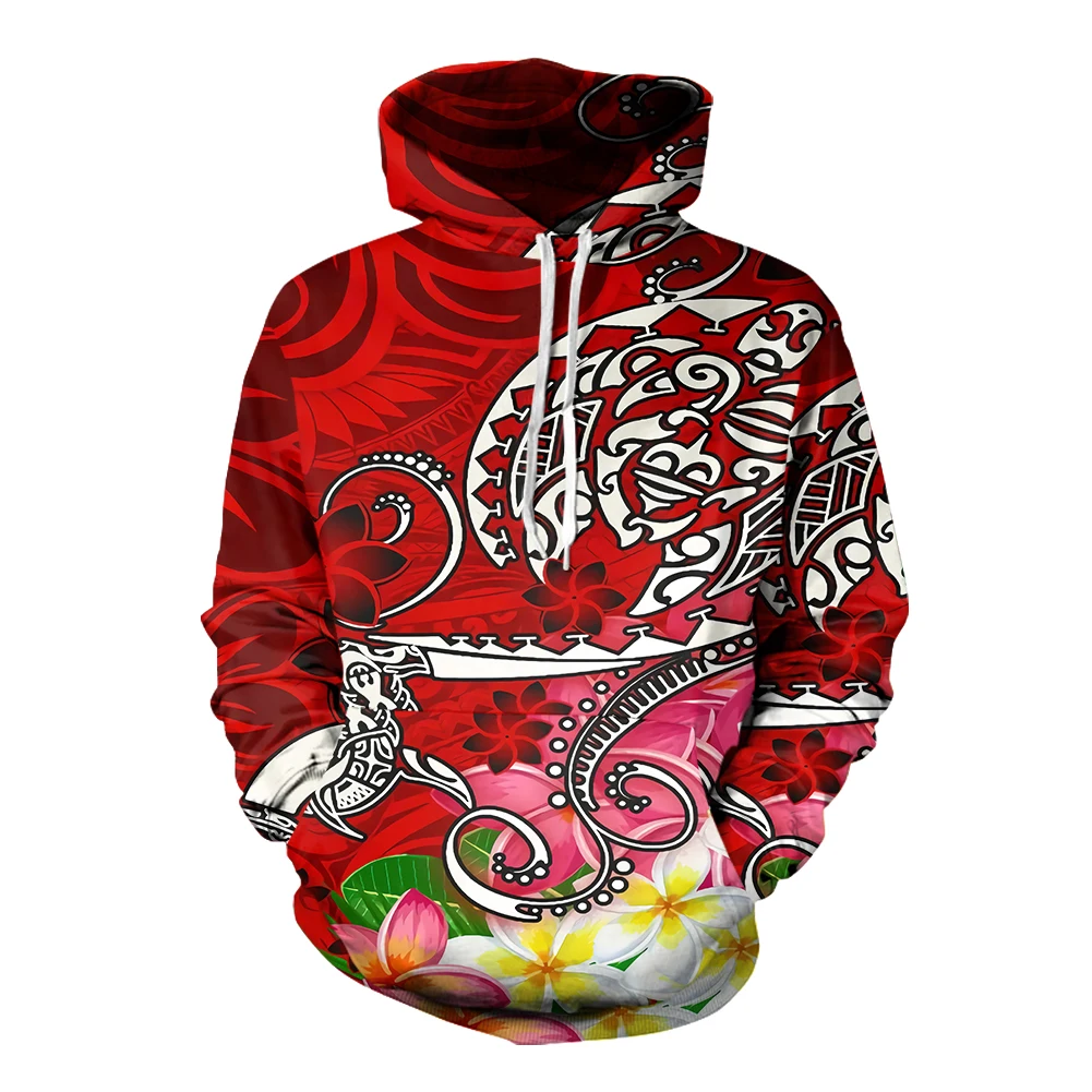 

POD Women's Sweater Vintage Red Polynesian Tribal Turtle Designer Long Sleeve Fall Sweater Hoodies Custom Plus Size Sweaters, Customized color