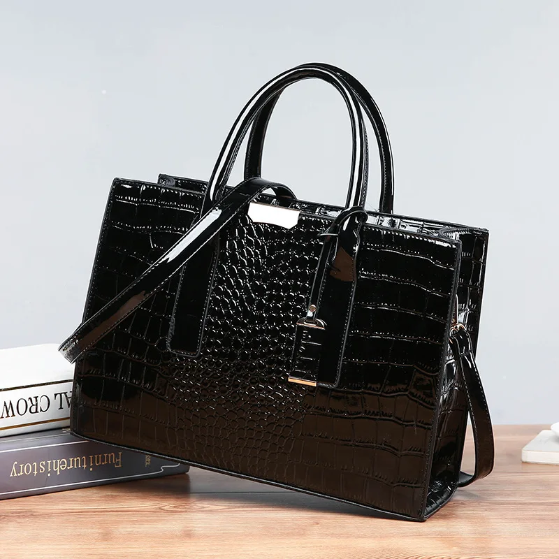 

Custom fall 2021 crocodile pattern genuine leather bags women handbags, Customized color
