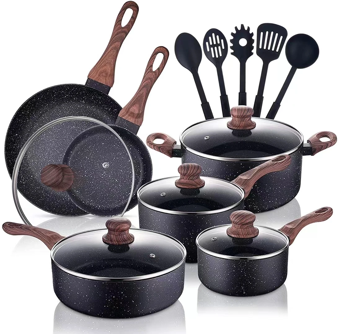 

8pcs Forged Aluminum Nonstick Coating Cooking Pots And Pans Cookware Sets, Optional