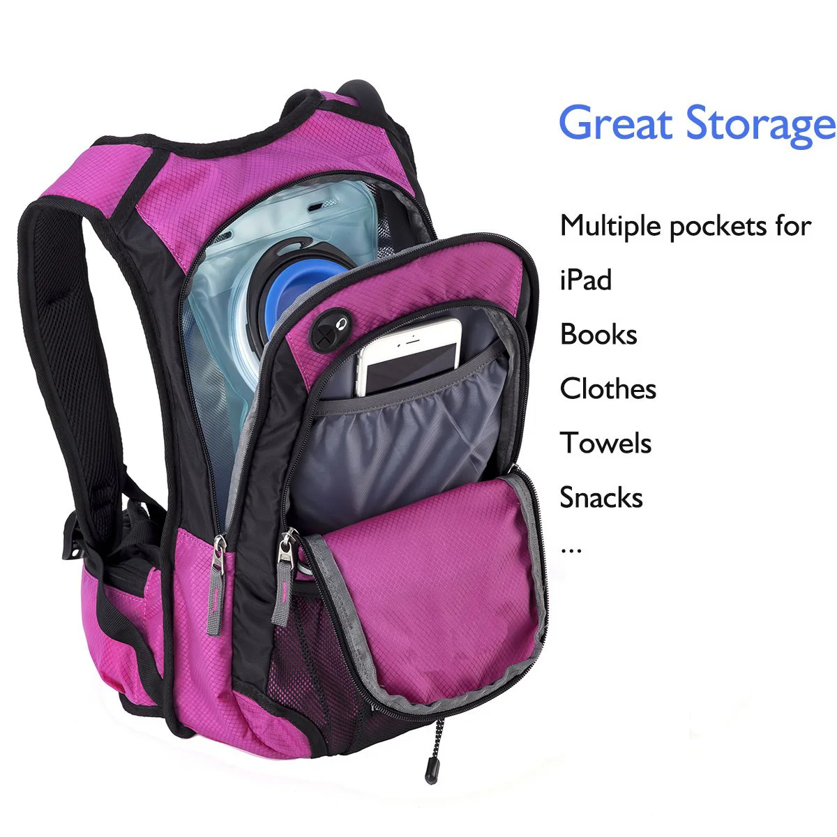 Lightweight Multiple Storage Compartment Hydration Pack Water Backpack