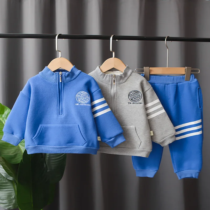 

Hot Sale Tracksuit Boy Sport 2pcs Sweatsuit Kids Clothes Sets, Picture