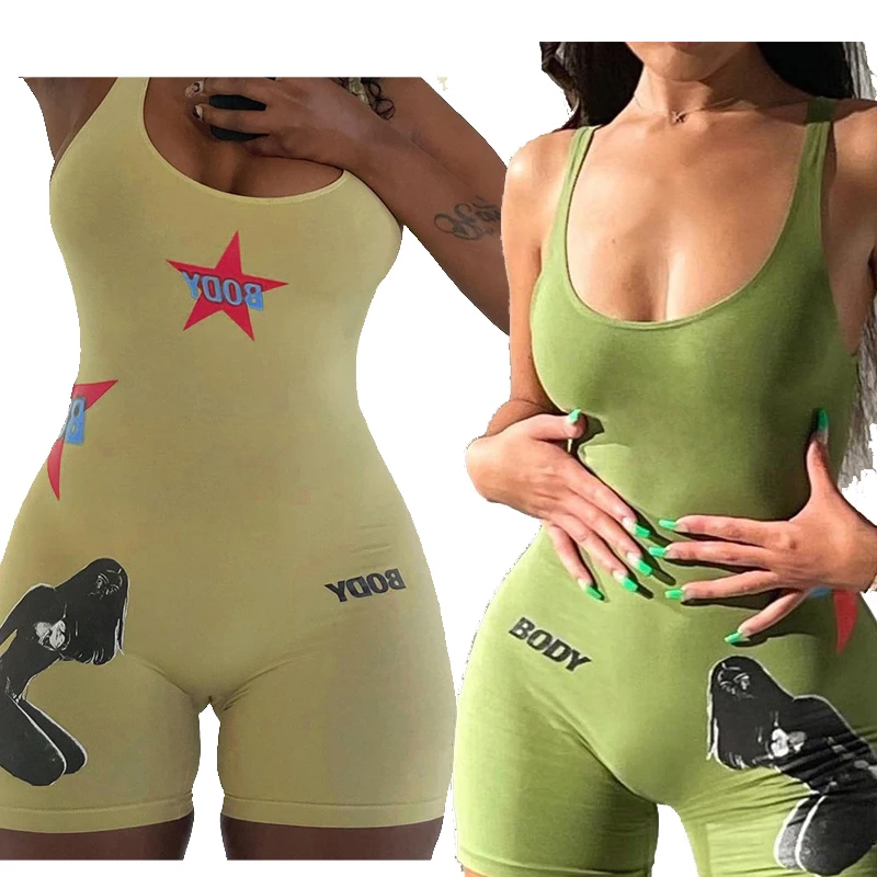 

Best Selling Sexy Breathable Custom High Waist Yoga Pants Sleeveless T shirt Gym Yoga Short Pants Women Sexy Jumpsuit, As picture