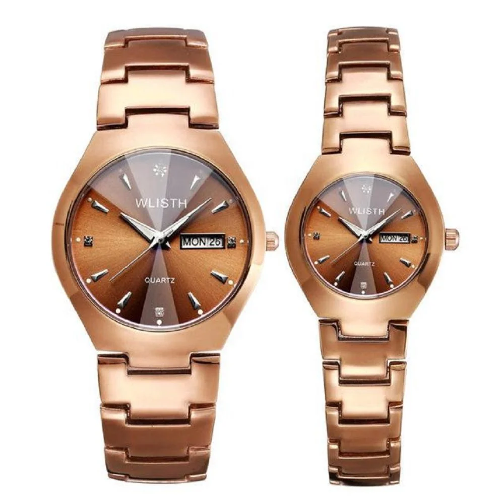 

4356 Famous Brand Luminous in Night Factory Hot Selling Quartz Couple Watches Business Alloy Lover Brand Wrist Watches, As photo