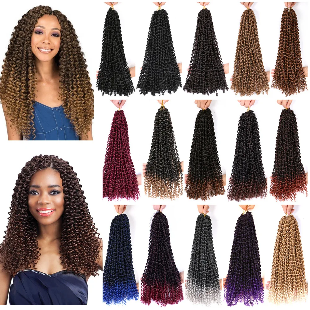 

Wholesale Passion Twist Hair Crochet Braid Extensions Water Wave Wig Synthetic Crotchet Braids Spring Braiding Hair, As picture